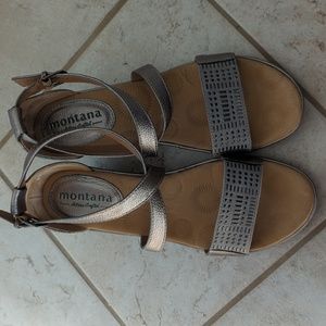 Montana sandals  Size 9.5 Silver with studs on the front